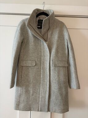 J. Crew Wool New Cocoon Coat in Italian Stadium-cloth, Heather Gray